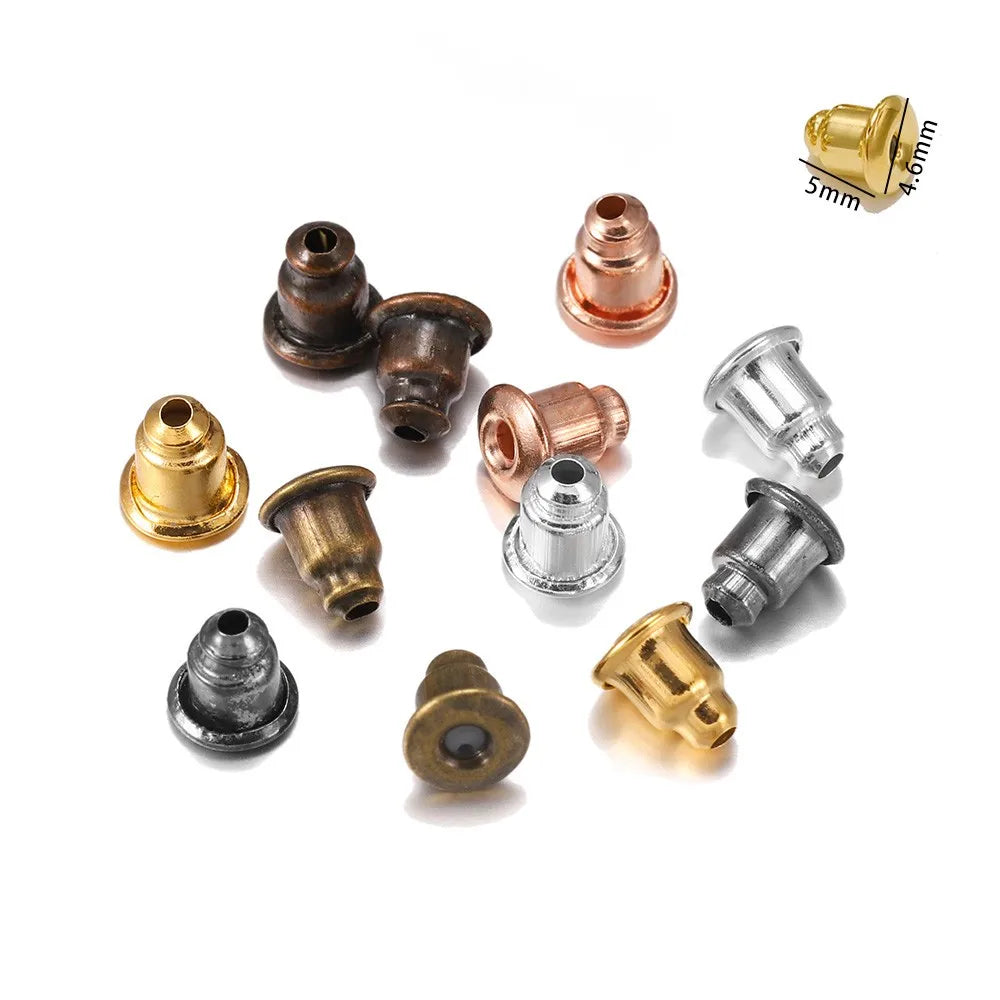 200-2000pcs Soft Silicone Rubber Earring Back Stoppers for Stud Earrings DIY Earring Findings Accessories Bullet Tube Ear Plugs