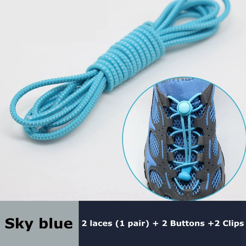 1pair Lazy Laces Sneaker ShoeLaces Elastic Shoe Laces  Shoe accessories lacets Shoestrings Running/Jogging/Triathlone