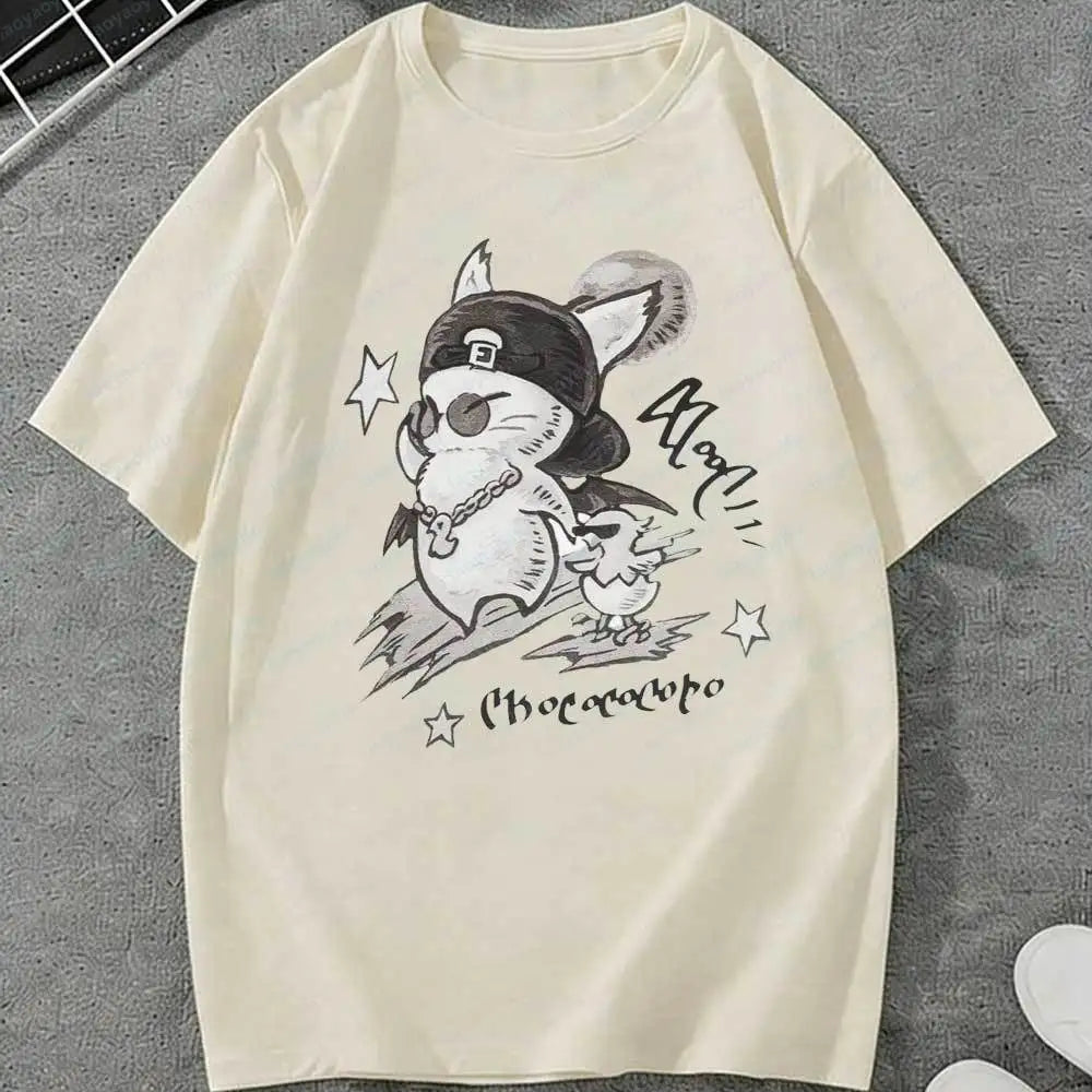 FFXIV Moogle Neotunic Fantasy 14 Shirt Graphic T Shirts Y2k Top Oversized T Shirt Funny Outdoors High Quality Cotton Short-sleev