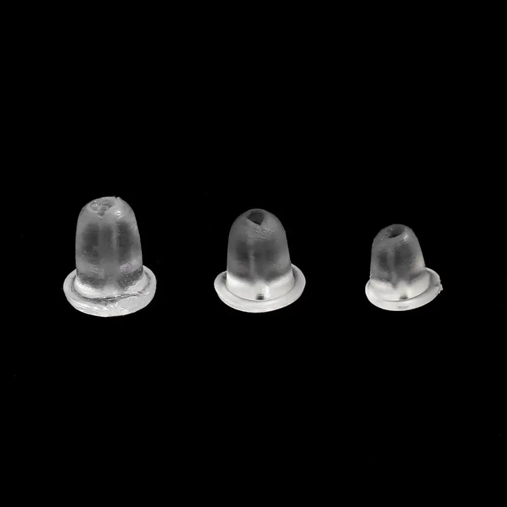200pcs/lot Rubber Earring Back Silicone Round Ear Plug Blocked Caps Earrings Back Stoppers For DIY Earring Parts Jewelry Making