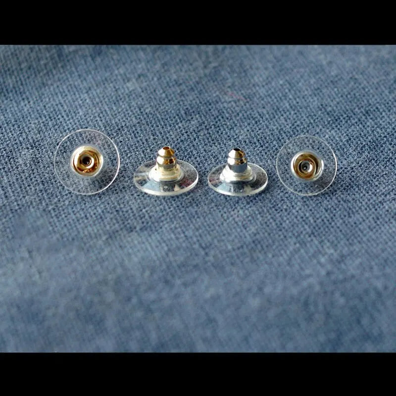 100Pcs Rubber Earring Backs Post Nuts Silicon Steel Earnuts Stud Earring Back for DIY Jewelry Making Accessories