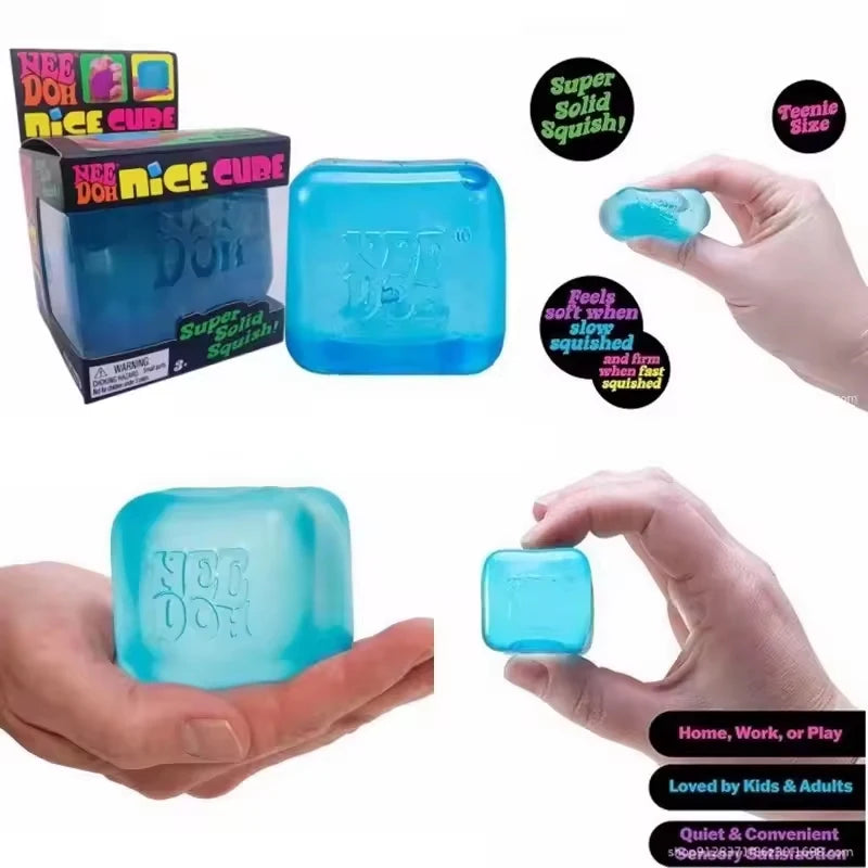 NEW Squishy Cube Fidget Toy –  Stress Relief,  Anxiety &  Focus  Booster, Soft Squeeze, Portable, Kids & Adults Fun, Sensory Toy