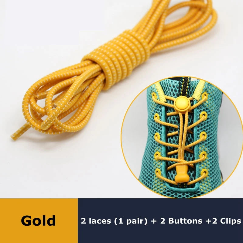1pair Lazy Laces Sneaker ShoeLaces Elastic Shoe Laces  Shoe accessories lacets Shoestrings Running/Jogging/Triathlone