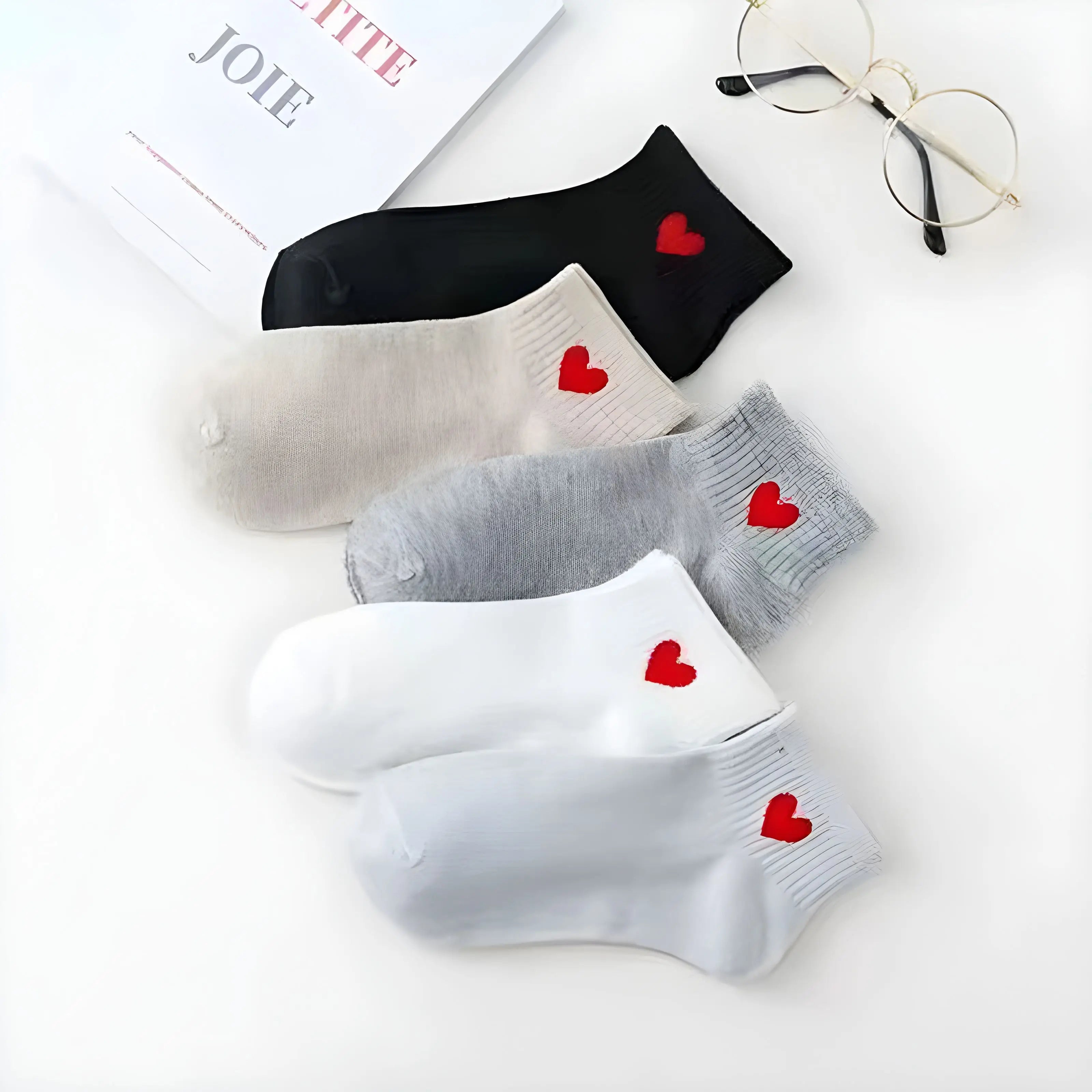 5 Pairs Avocado Crew Ankle Socks Cartoon Fresh Fashion Breathable Summer And Autumn Kawaii Comforts Women's Low Cut Boat Socks