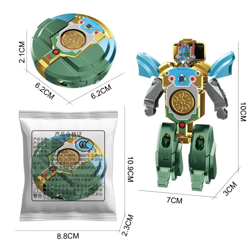 New creative decompression  drop resistant fingertip Rotational gyroscope mechanical deformation robot children's toy Boy Gift