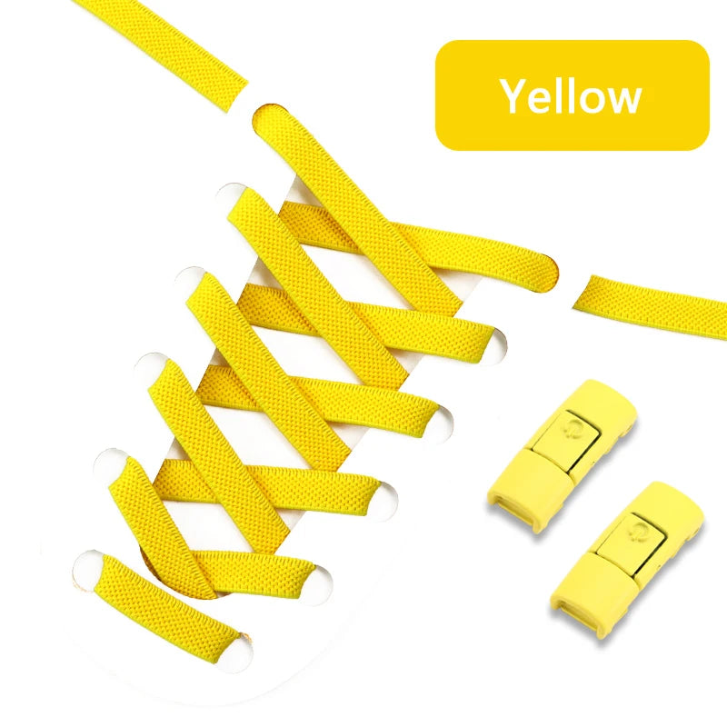 Colorful Press Lock No Tie Shoelace Elastic Shoelaces for Sneakers Sport Tieless Elastic Shoe Laces One Size Fit All Adult Kids