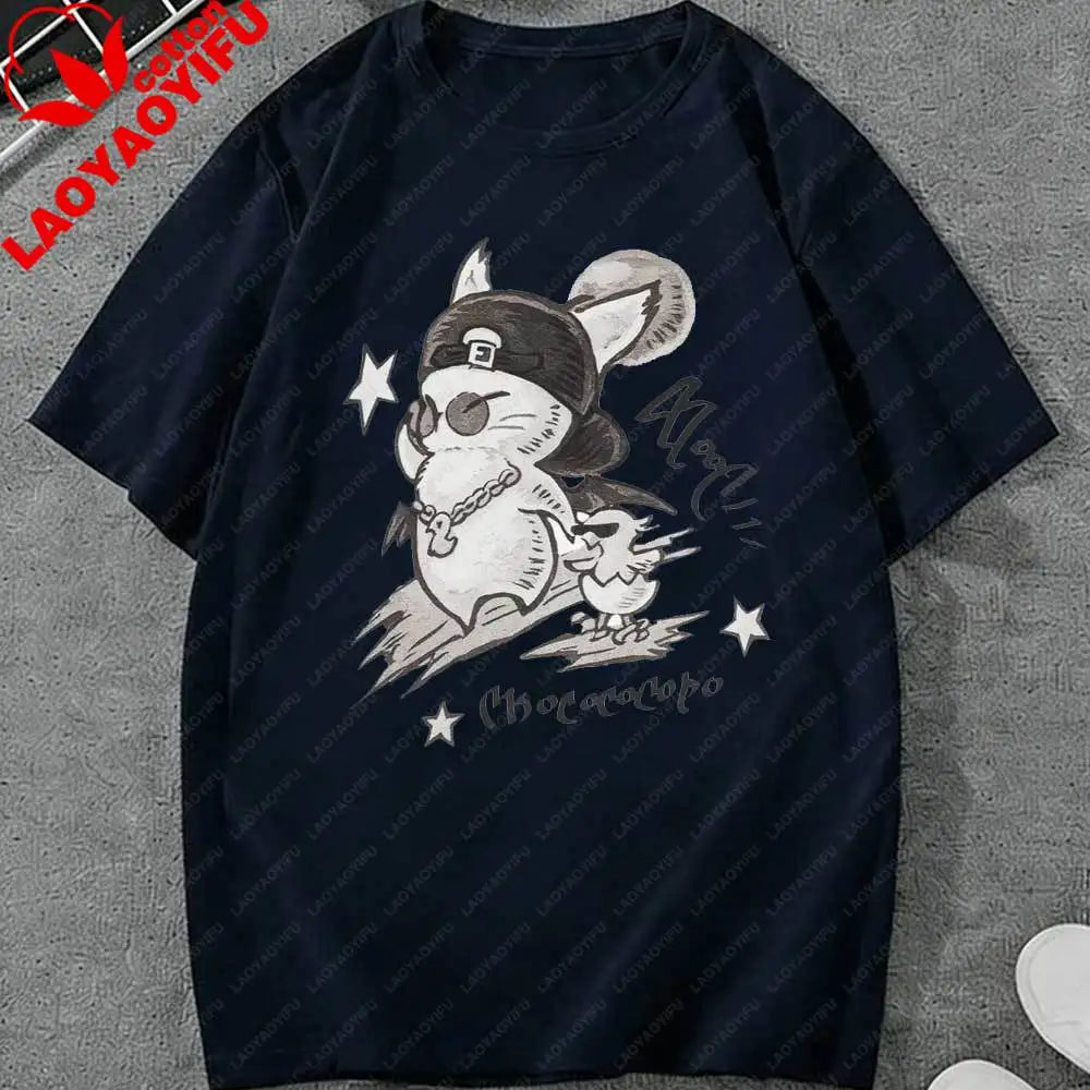 FFXIV Moogle Neotunic Fantasy 14 Shirt Graphic T Shirts Y2k Top Oversized T Shirt Funny Outdoors High Quality Cotton Short-sleev