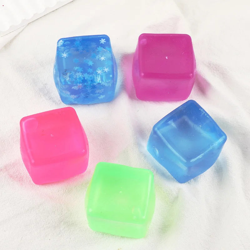 Slow Rebound Maltose Ice Cube Squishy Tol Transparent Solid Ice Cube Fidget Toy Soft Stress Relief Squeeze Decompression Toy
