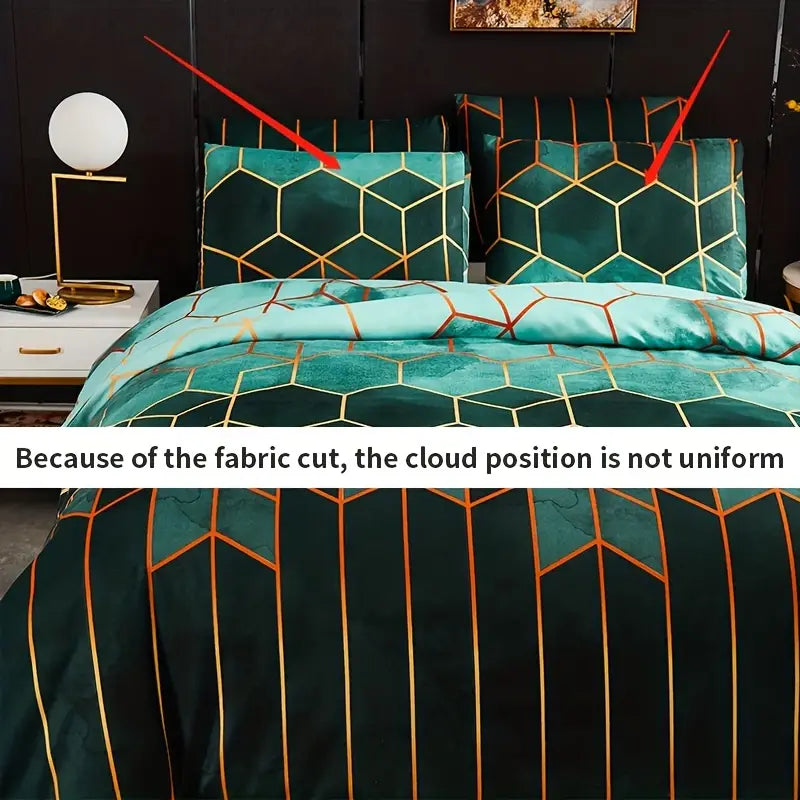 Elegant Geometric Microfiber Bed Set