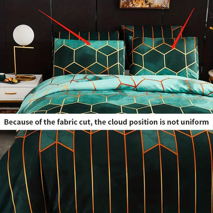 Elegant Geometric Microfiber Bed Set
