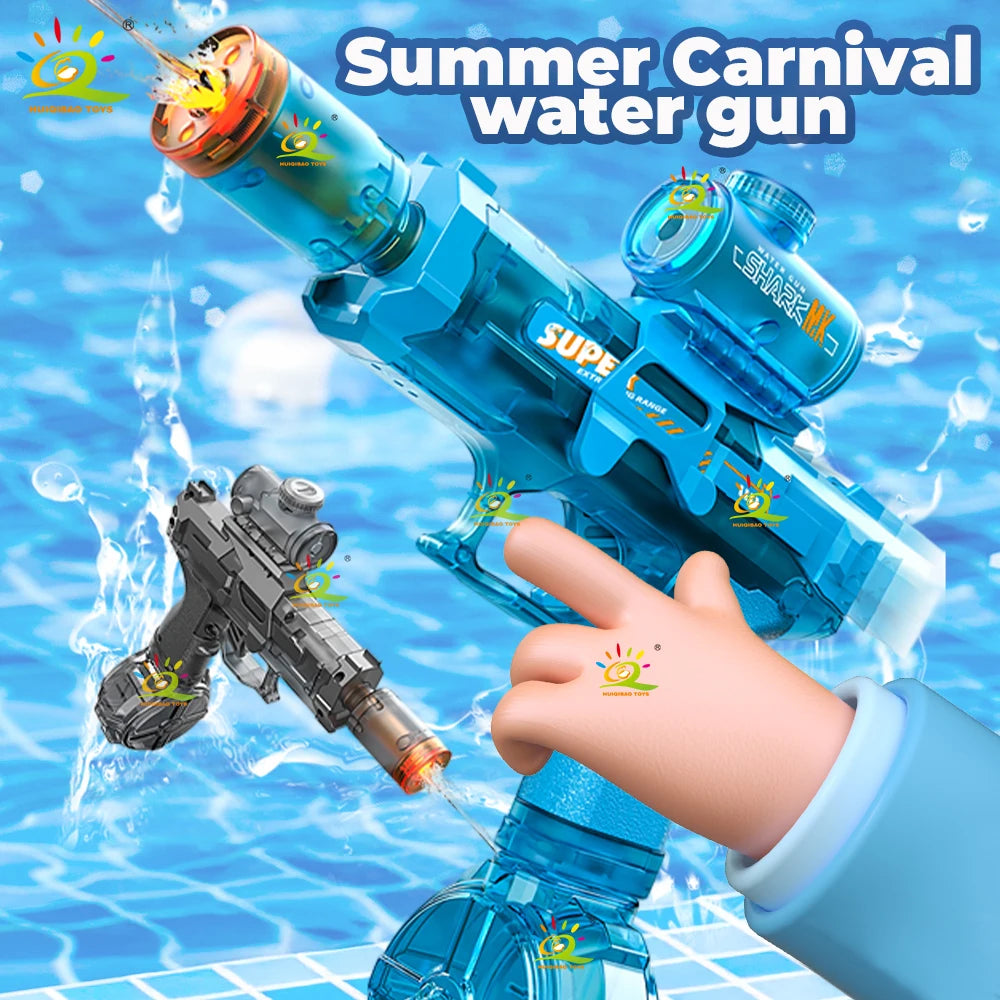 HUIQIBAO Flashlight-Equipped Electric Toy Water Gun Children's Toy with Continuous Water Blast High-Pressure Powerful Long-Range