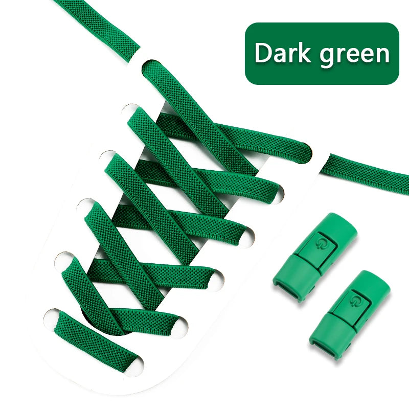 Colorful Press Lock No Tie Shoelace Elastic Shoelaces for Sneakers Sport Tieless Elastic Shoe Laces One Size Fit All Adult Kids