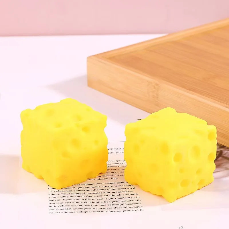 Squishy Square Cheese Squeeze Toys Slow Rebound Push Stress Relief Sensory Toy Soft Butter Cheese Fidget Toy Christmas Present