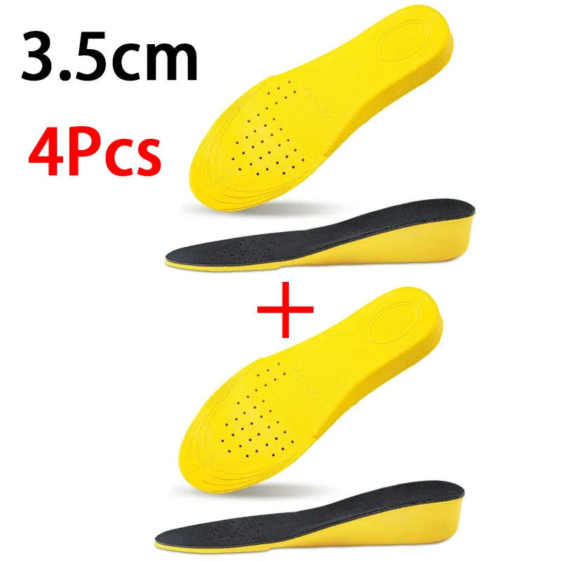 2Pcs/4Pcs New Comfortable Shock-absorbing Insole 1.5-3.5cm Height-increasing Insole Men Women Breathable Sports Insoles