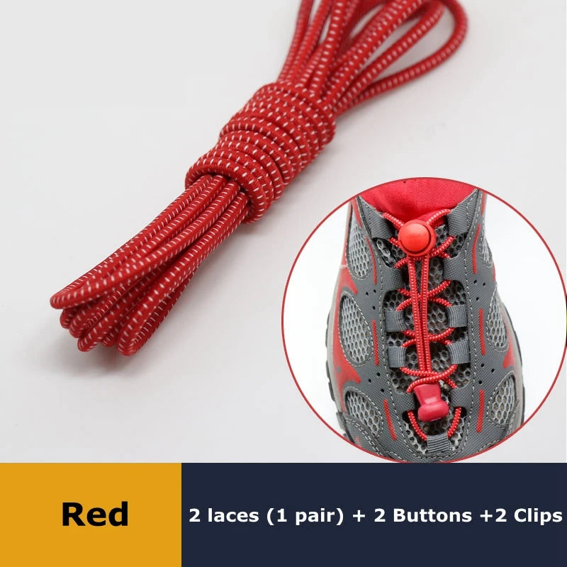 1pair Lazy Laces Sneaker ShoeLaces Elastic Shoe Laces  Shoe accessories lacets Shoestrings Running/Jogging/Triathlone