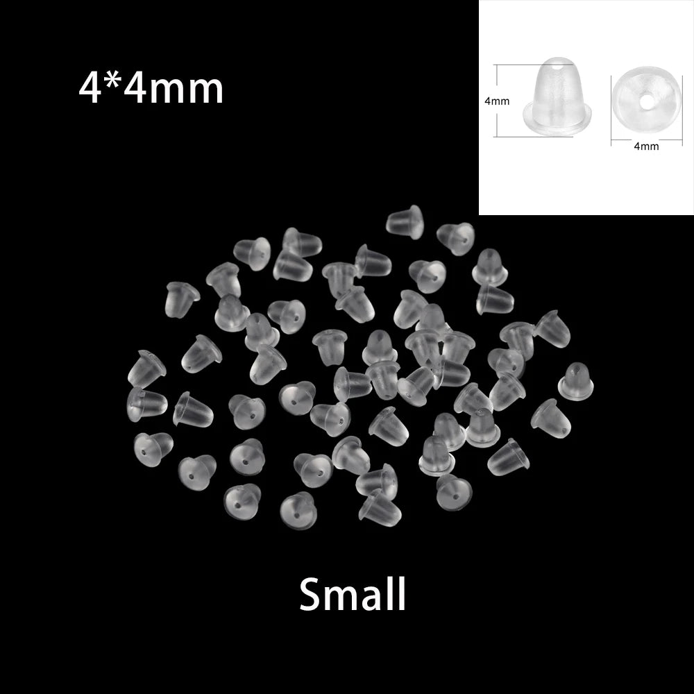 200-2000pcs Soft Silicone Rubber Earring Back Stoppers for Stud Earrings DIY Earring Findings Accessories Bullet Tube Ear Plugs