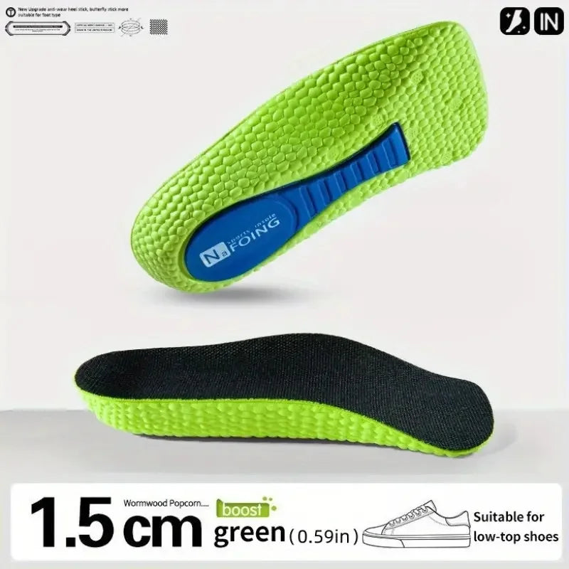 Memory Foam Height Increase Insoles for Men Women Orthopedic Arch Support Flat Feet Heel Lift Shoe Inserts Comfort Foot Care Pad
