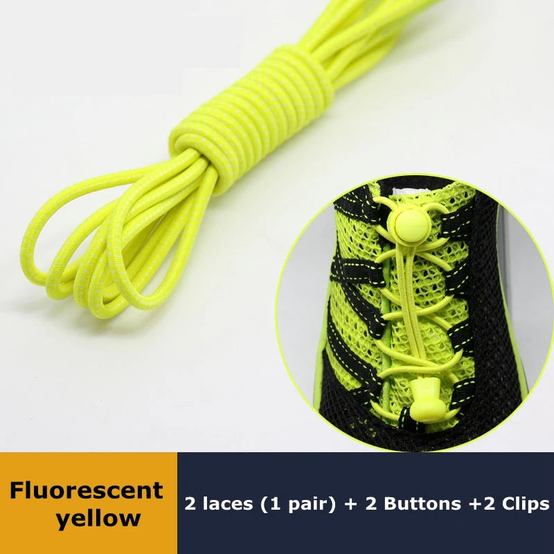 1pair Lazy Laces Sneaker ShoeLaces Elastic Shoe Laces  Shoe accessories lacets Shoestrings Running/Jogging/Triathlone