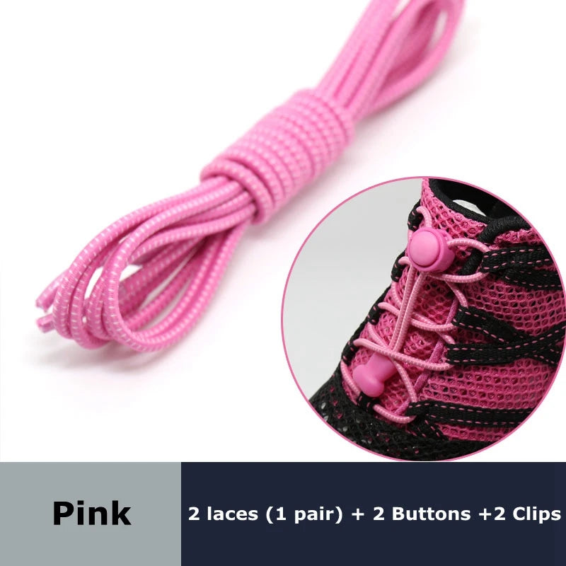 1pair Lazy Laces Sneaker ShoeLaces Elastic Shoe Laces  Shoe accessories lacets Shoestrings Running/Jogging/Triathlone