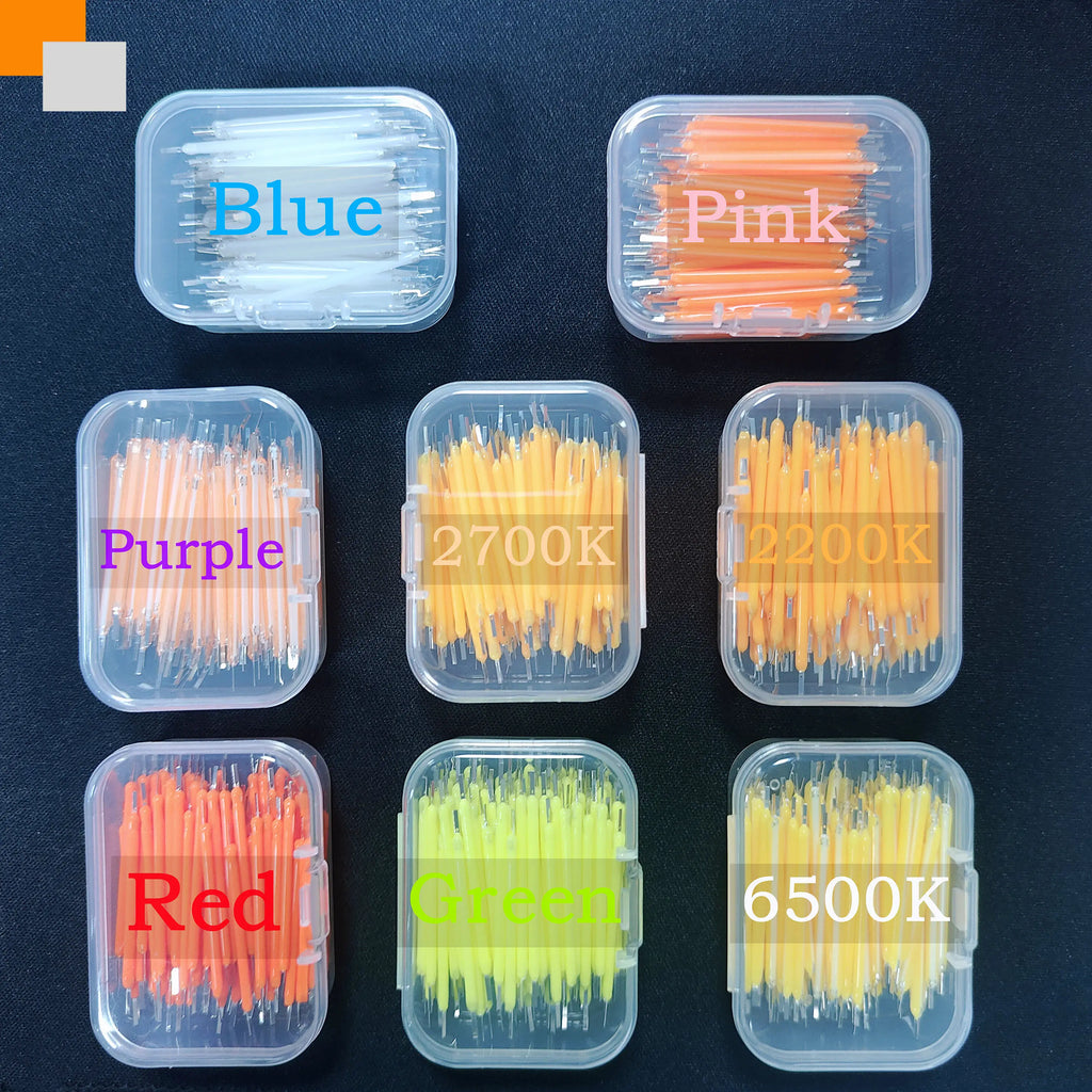 5~100PCS Per Box 3V 38mm LED Filament Multicolour COB Edison Bulb Lamp Incandescent Light Diodes Accessories Holiday Lighting