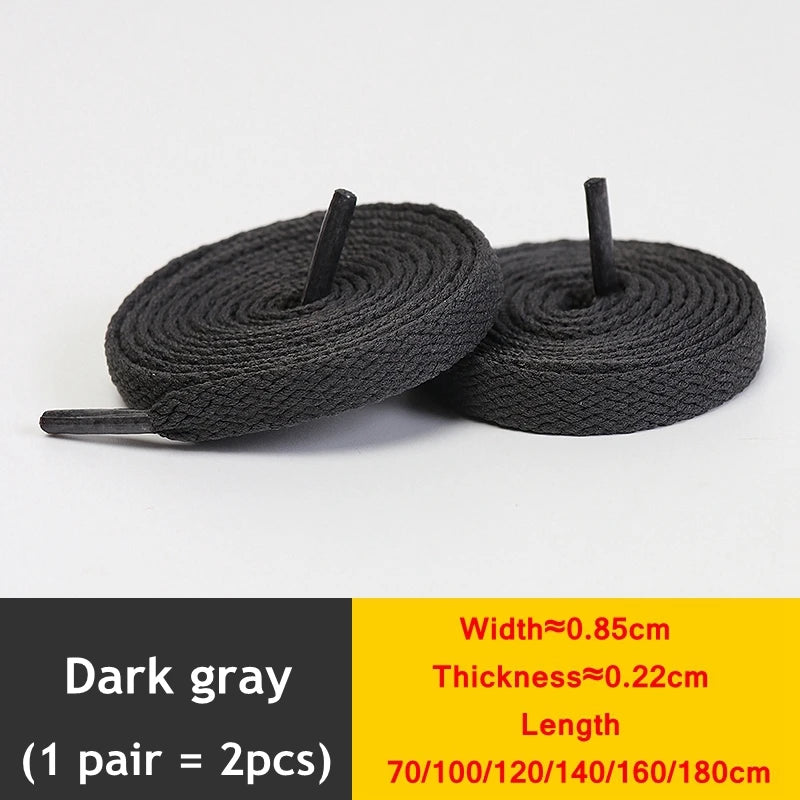1Pair Flat Shoelaces Classic Quality Rope Laces Solid Casual Sneakers Shoelace Shoe Accessories 100/120/140/160/180CM