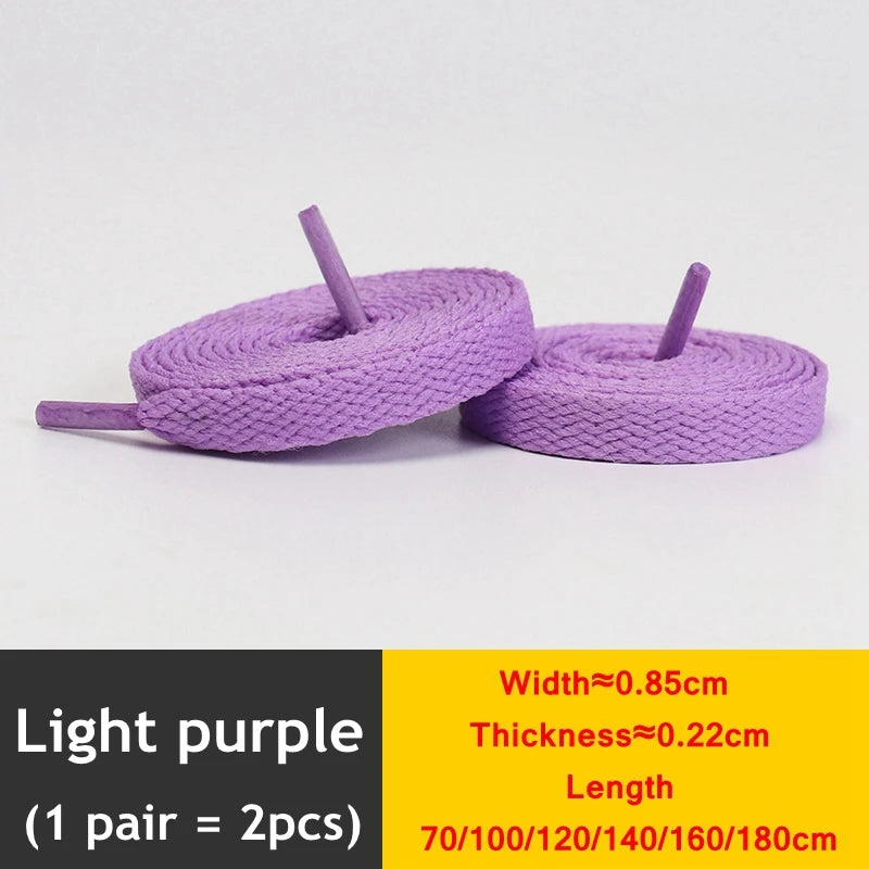 1Pair Flat Shoelaces Classic Quality Rope Laces Solid Casual Sneakers Shoelace Shoe Accessories 100/120/140/160/180CM