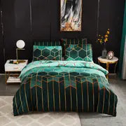 Elegant Geometric Microfiber Bed Set