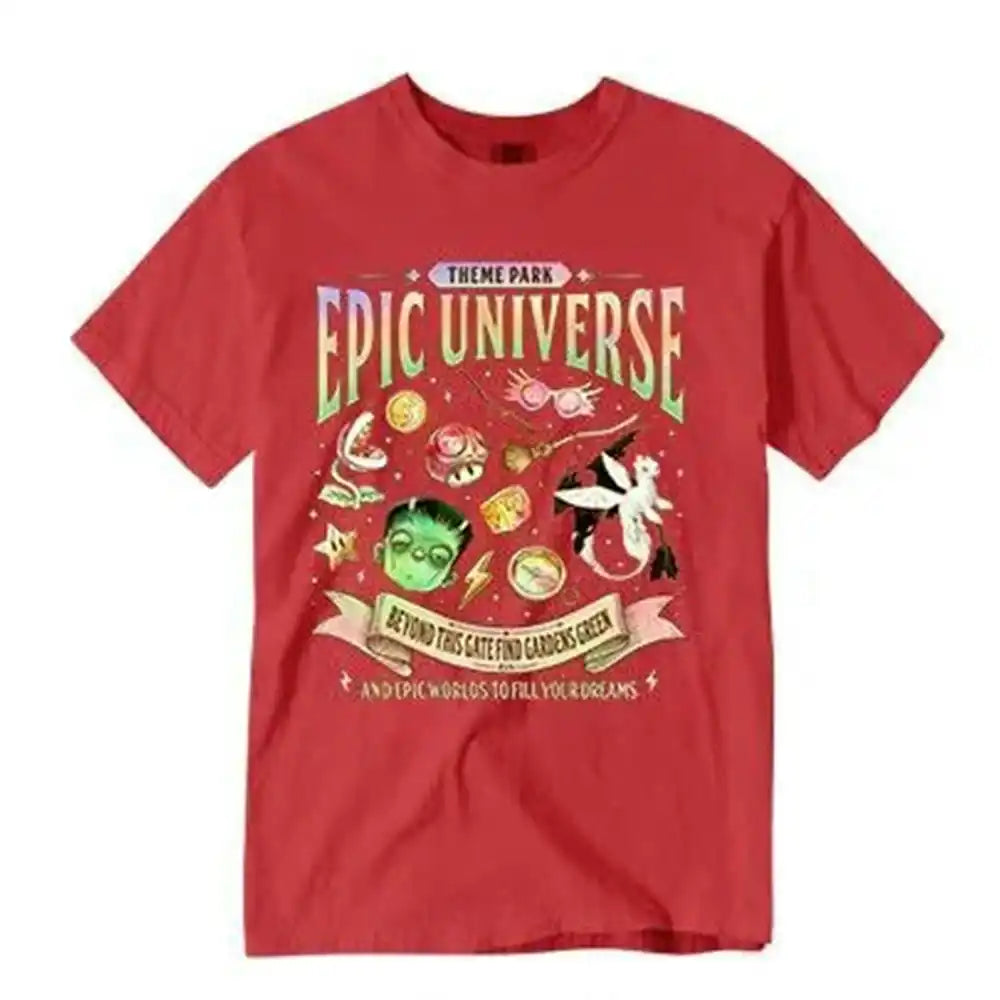 Vintage Epic Universe Fan Comfort Unisex Tee Cotton Shirt Fantasy Funny Family Theme Park Trip Orlando Park Y2K Top Streetwear