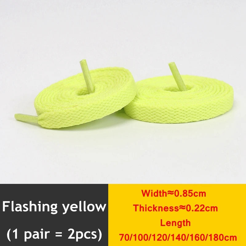 1Pair Flat Shoelaces Classic Quality Rope Laces Solid Casual Sneakers Shoelace Shoe Accessories 100/120/140/160/180CM