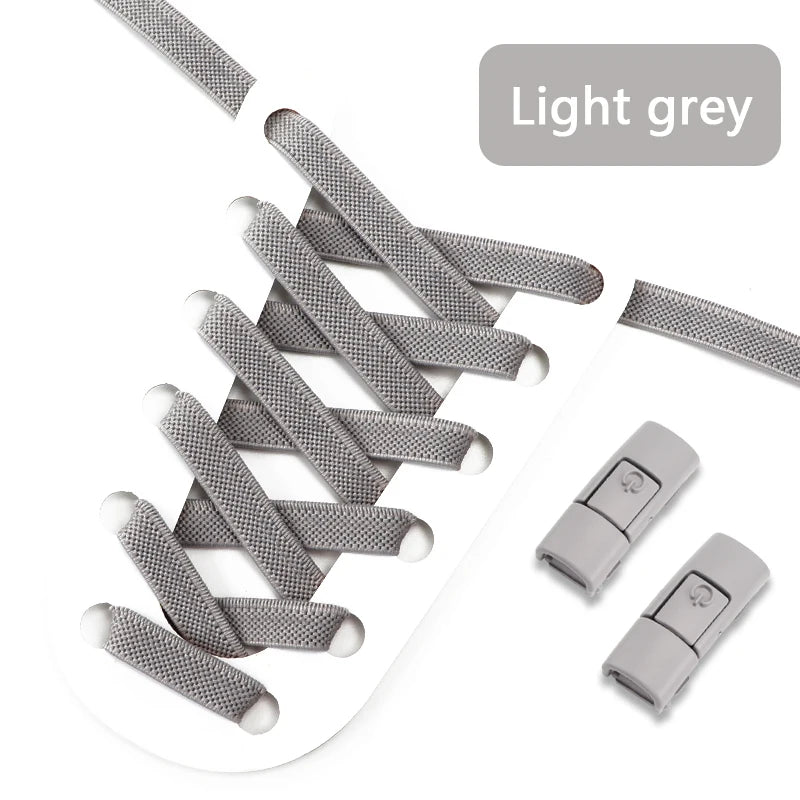 Colorful Press Lock No Tie Shoelace Elastic Shoelaces for Sneakers Sport Tieless Elastic Shoe Laces One Size Fit All Adult Kids