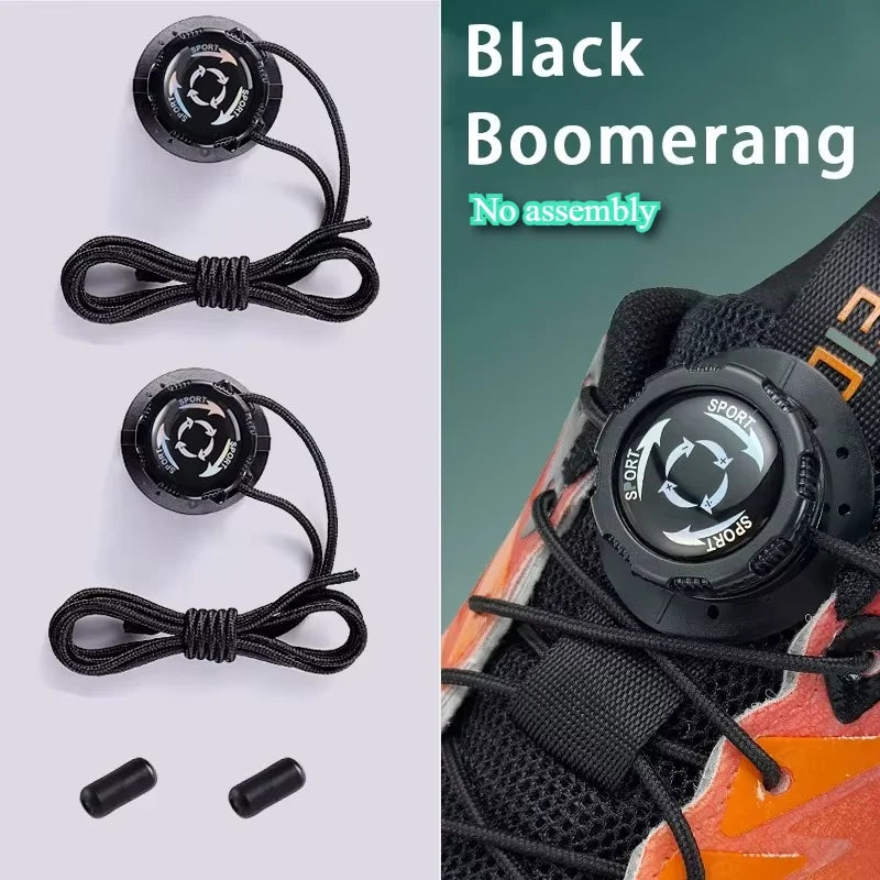 6pcs Set/1 Pair No-Tie Shoe Locks - Rotating Buckles for Sports and Outdoor Shoes - Unisex Quick-Adjust Design - Pre-Installed