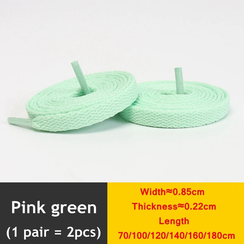 1Pair Flat Shoelaces Classic Quality Rope Laces Solid Casual Sneakers Shoelace Shoe Accessories 100/120/140/160/180CM