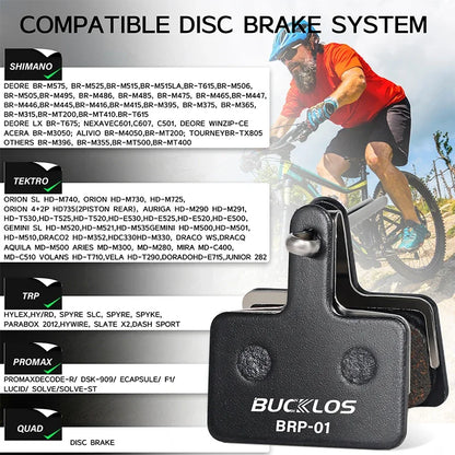 BUCKLOS Semi-Metal Brake Pads Mountain Bike Hydraulic Disc Brake Pads for SHIMANO B01S B05S MTB Road Bicycle Cycling Brake Part
