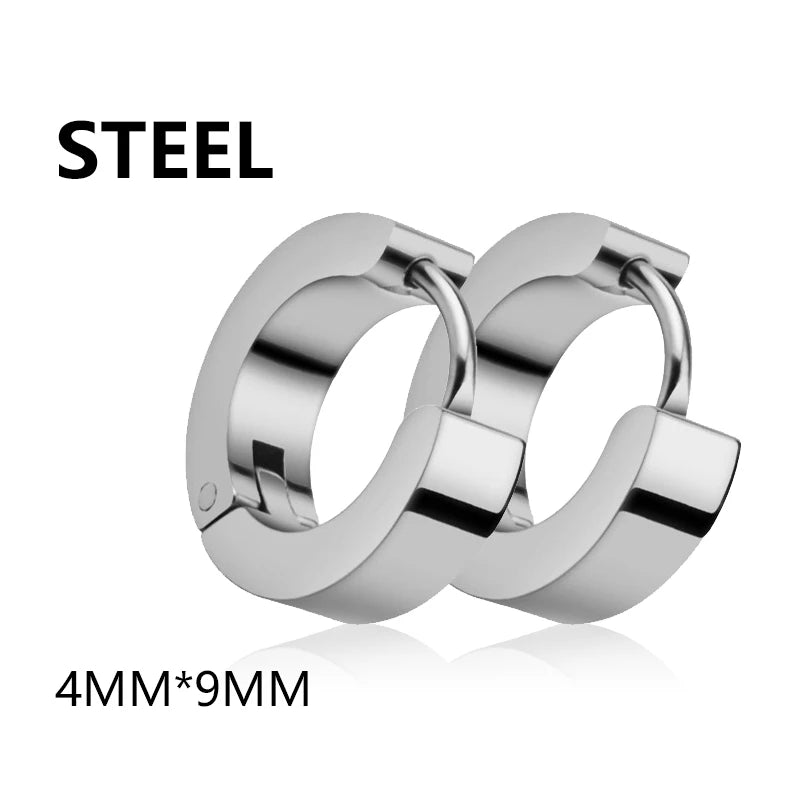 1 Pairs Multi Types Unisex Black Gold Color Stainless Steel Earring For Women Men Punk Gothic Piercing Fake Earrings Jewelry