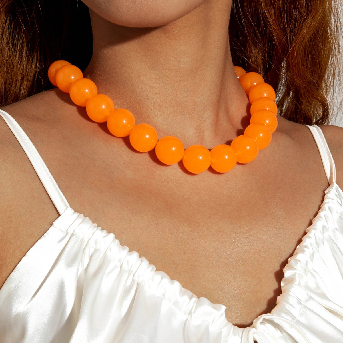 Docona Bohemia Bead Round Colourfulne Neckalce for Women Fashion Banquet Adjustable Geometric Holiday  Jewelry Party Gifts