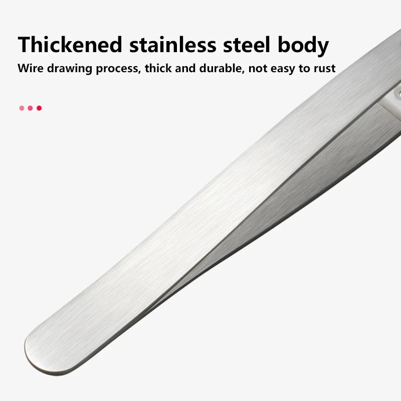 Ceramic Tipped Stainless Steel Tweezers Tips Heat Pointed Resistant Tweezer Electronic Soldering Tweezers Fine Pointed Tip