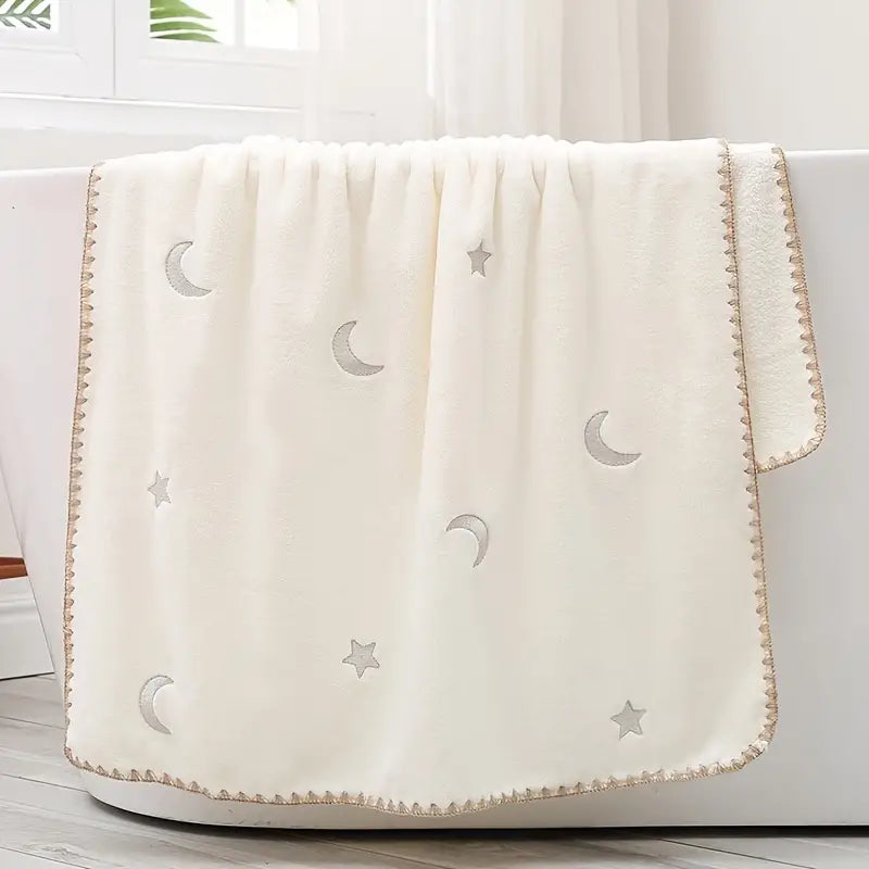 Star Moon Embroidered Luxury Bath Towels (2-Pack)