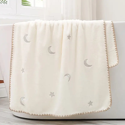 Star Moon Embroidered Luxury Bath Towels (2-Pack)