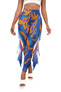 Nadanbao Colorful Mermaid Scale Print Fringe Leggings Women Fantasy Cosplay Pants Mid Waist Rave Party Tight Lady Fashion Bottom