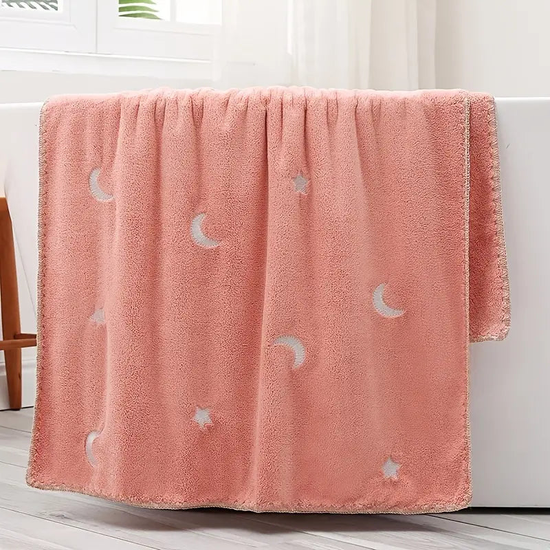 Star Moon Embroidered Luxury Bath Towels (2-Pack)