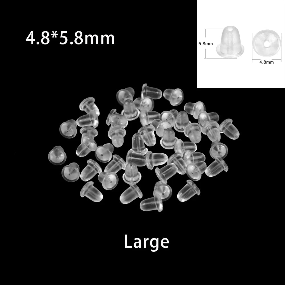200-2000pcs Soft Silicone Rubber Earring Back Stoppers for Stud Earrings DIY Earring Findings Accessories Bullet Tube Ear Plugs