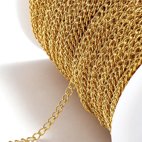 2 Meter Stainless Steel Extension Chain 2/3/4mm Gold Necklace Bracelet DIY Body Chain Accessories