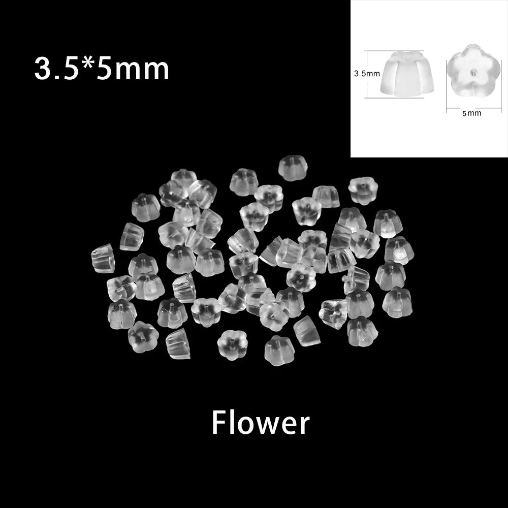 200-2000pcs Soft Silicone Rubber Earring Back Stoppers for Stud Earrings DIY Earring Findings Accessories Bullet Tube Ear Plugs