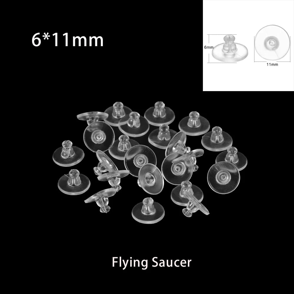 200-2000pcs Soft Silicone Rubber Earring Back Stoppers for Stud Earrings DIY Earring Findings Accessories Bullet Tube Ear Plugs