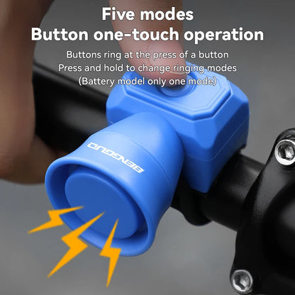 Electric Bike Horn 130db Loud Bicycle Horn for Adults Kids Mountain Bike/Scooter/Ebike Waterproof Electronic Bicycle Bells