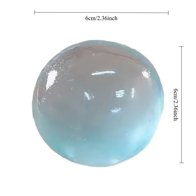 Blue Maltose Squishy Toy, Cute Mochi Anti Stress Fidget, Soft Simulated Transparent Ball Quick Rebound Decompression Toy