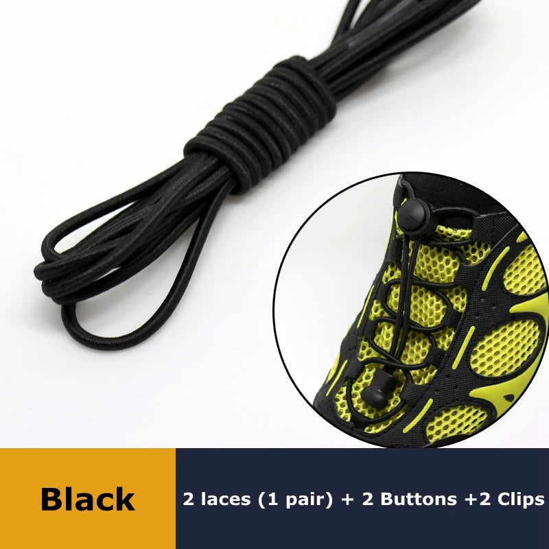 1pair Lazy Laces Sneaker ShoeLaces Elastic Shoe Laces  Shoe accessories lacets Shoestrings Running/Jogging/Triathlone