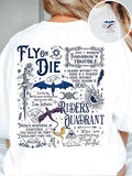 2 Side Patten Cotton Tee Basgiath War College Dragon Rider Retro Shirt Fourth Wing Riders Casual T-Shirt Fantasy Apparel Y2K Top