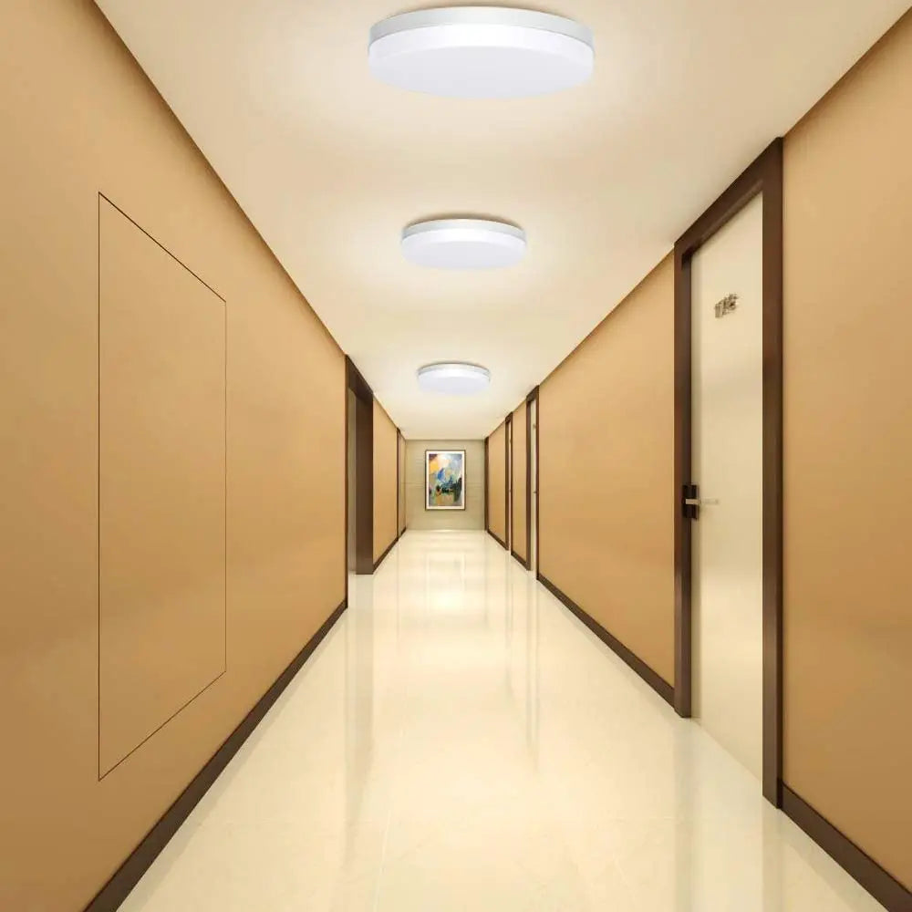 Ultra-thin Round LED Ceiling Lamp Waterproof Flush Mount Fixture 6500K Daylight Modern Home Lighting for Bedroom Kitchen Hallway
