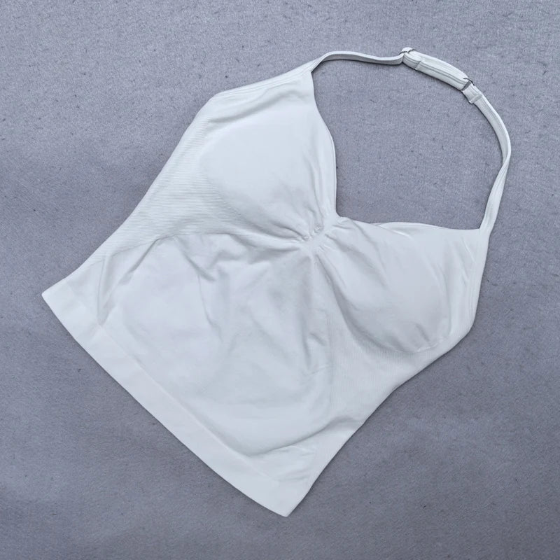 Adjustable Sports Strappy Top Women Backless Gym Top Built in Bra Yoga Clothing Sleeveless Shirts Workout Outfits Tank Top